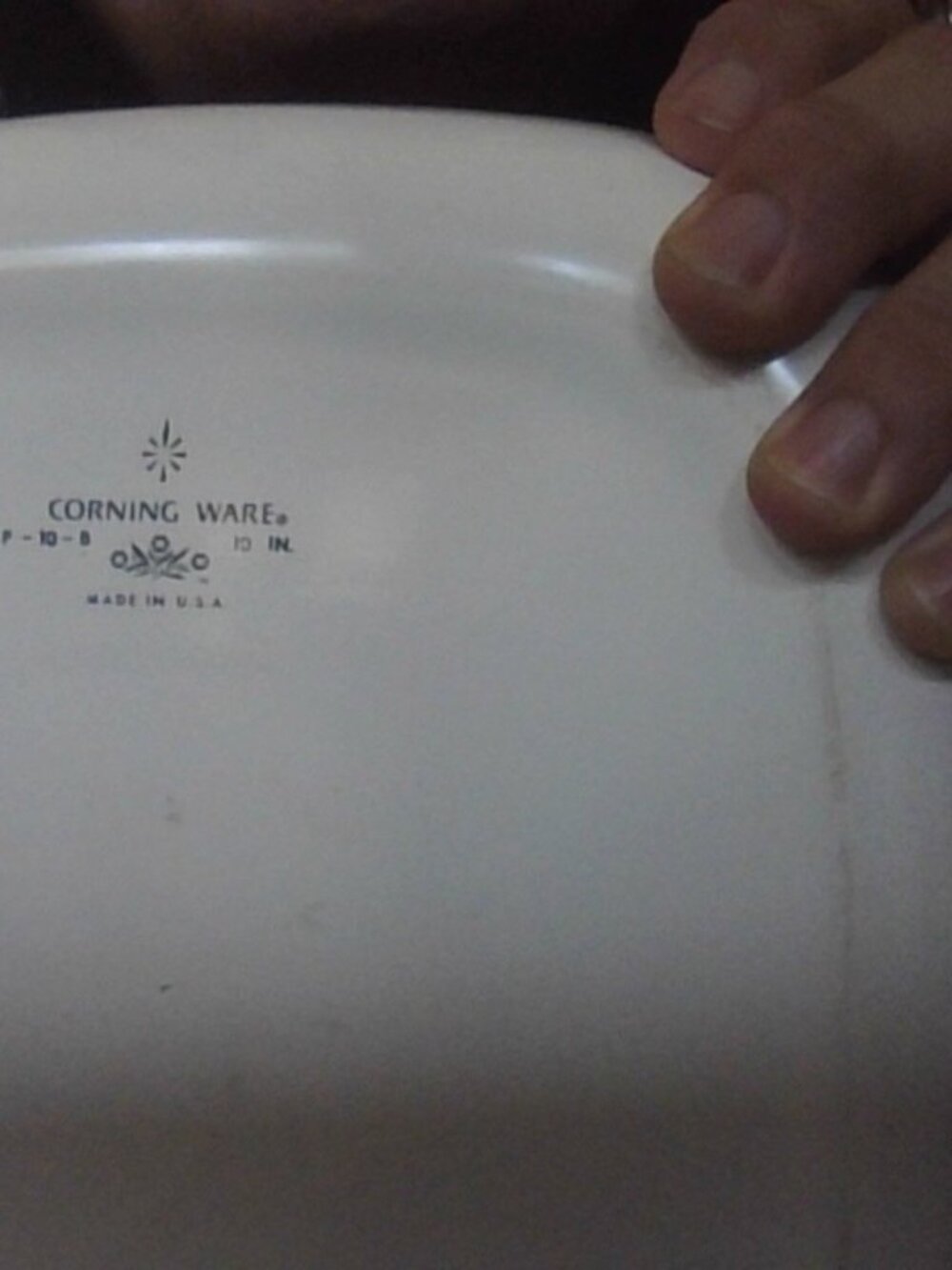 RARE CORNING WARE CORNFLOWER BLUE P-10-B 10IN MADE IN USA WITH THE BLACK FLOWER